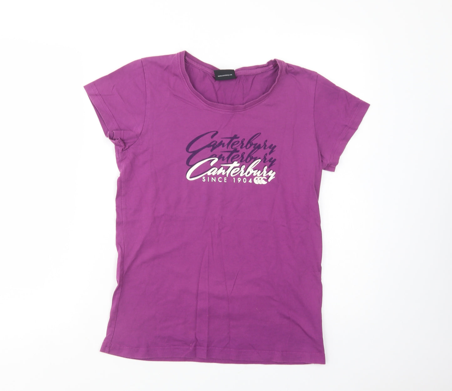 Canterbury Womens Purple  Cotton Basic T-Shirt Size 12 Crew Neck