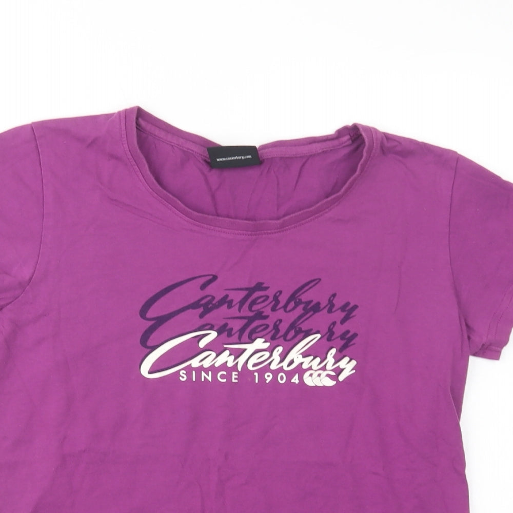 Canterbury Womens Purple  Cotton Basic T-Shirt Size 12 Crew Neck