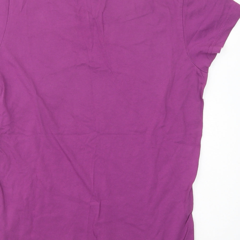 Canterbury Womens Purple  Cotton Basic T-Shirt Size 12 Crew Neck