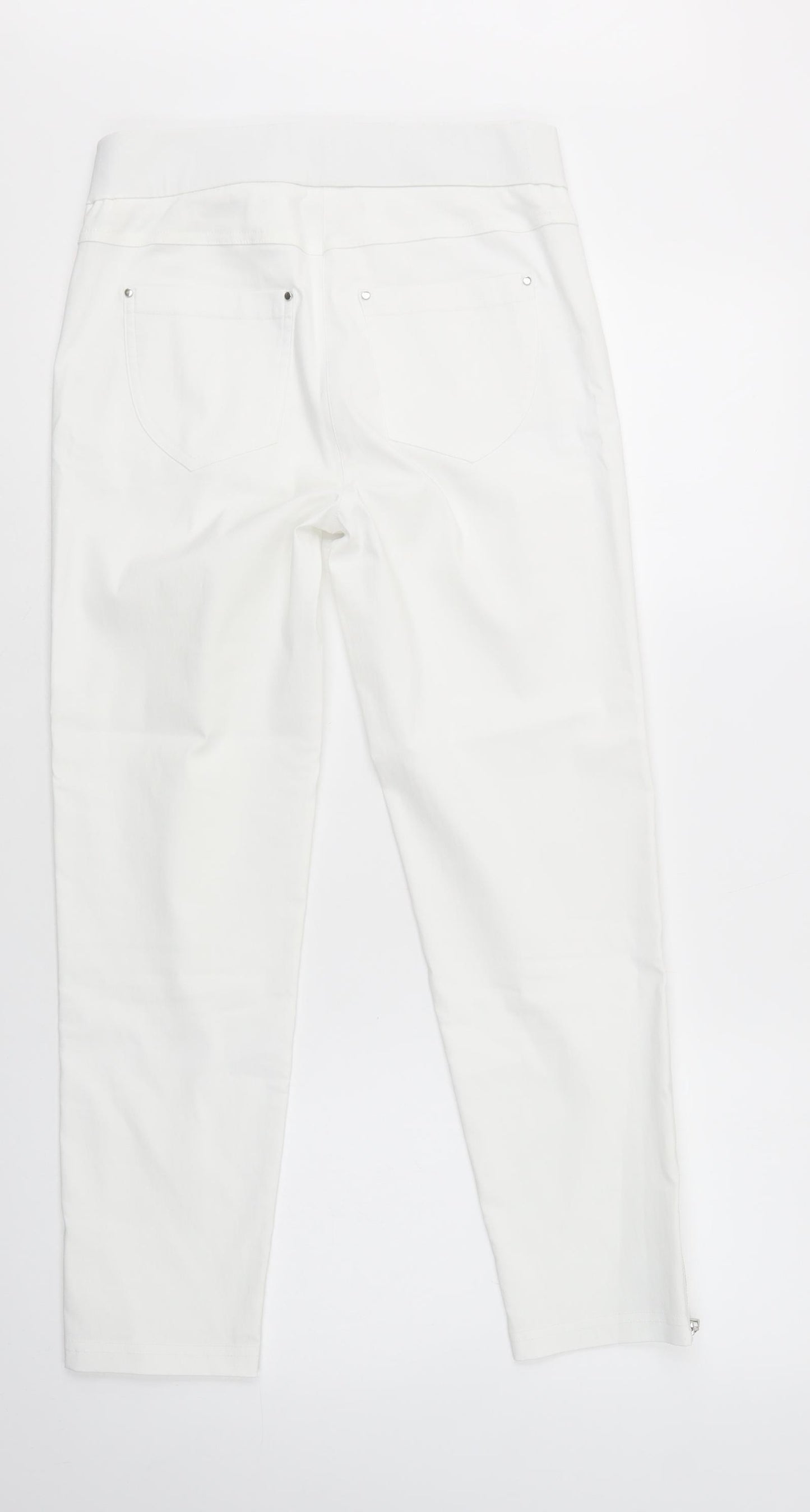 Robell Womens White  Viscose Jegging Trousers Size 10 L27 in Regular