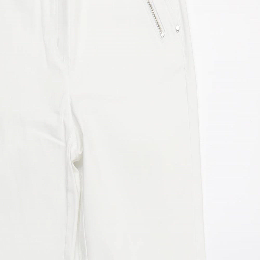 Robell Womens White  Viscose Jegging Trousers Size 10 L27 in Regular