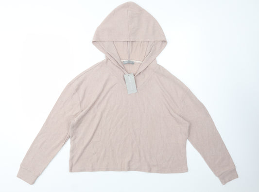 Front view of New Look women’s beige polyester top lounge set, size M