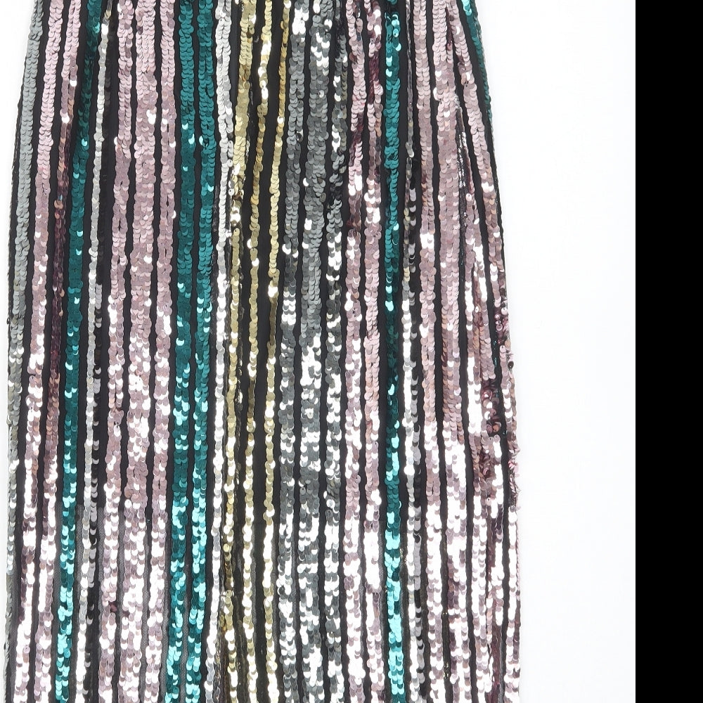 Miss Selfridge Womens Multicoloured Striped Polyester Straight & Pencil Skirt Size 6   Zip