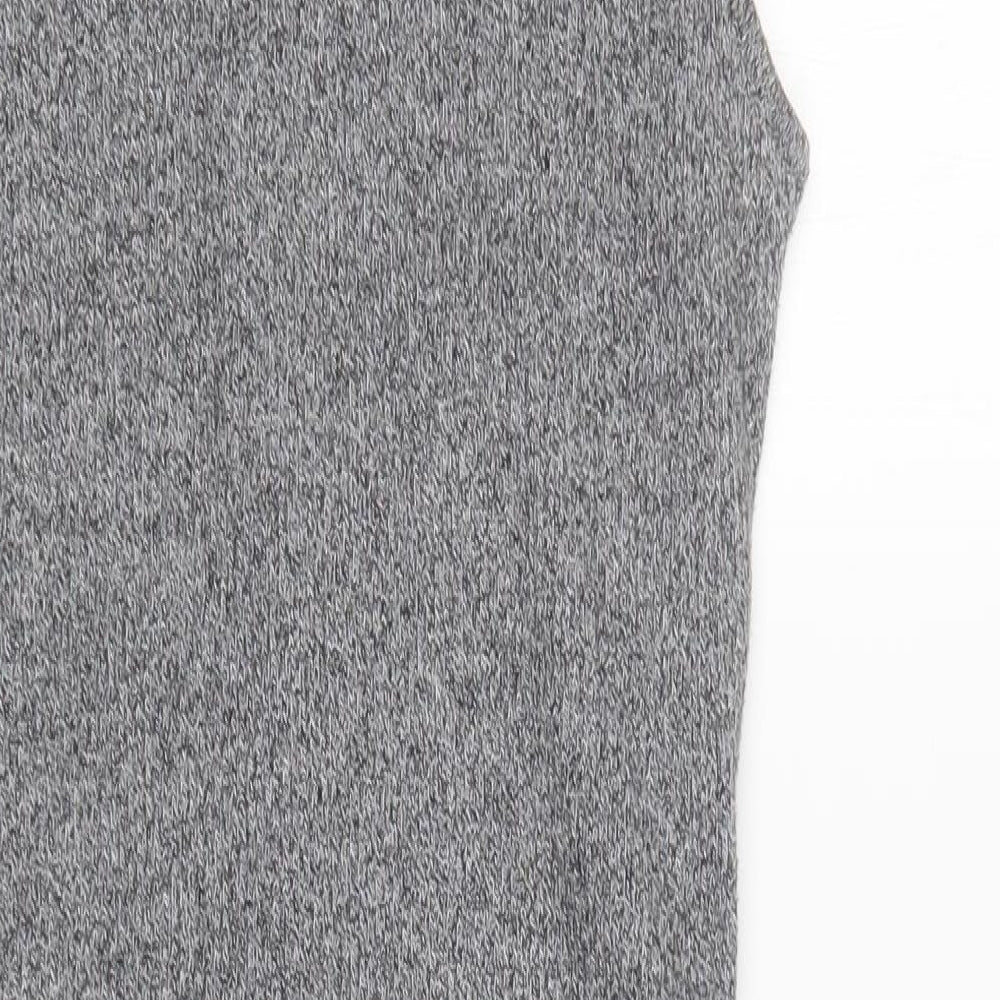 Azalea Womens Grey Mock Neck  Polyester Tunic Jumper Size M