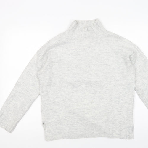 Primark Womens Grey High Neck  Acrylic Pullover Jumper Size 10