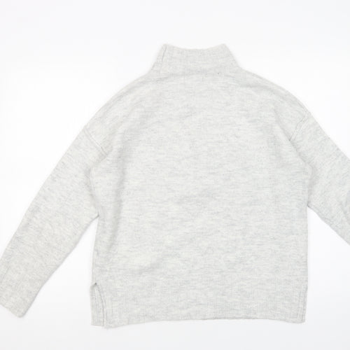 Primark Womens Grey High Neck  Acrylic Pullover Jumper Size 10