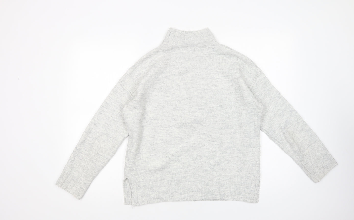 Primark Womens Grey High Neck  Acrylic Pullover Jumper Size 10