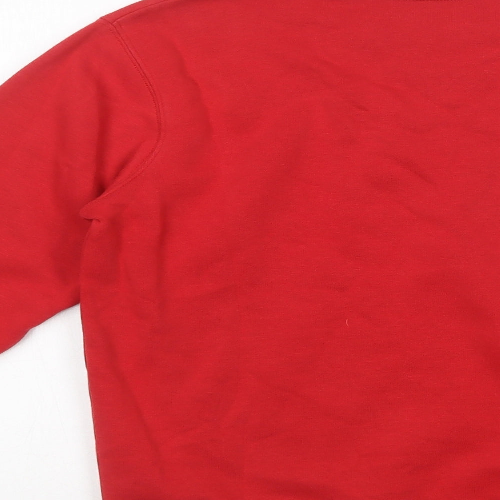 School Life Boys Red  Cotton Pullover Sweatshirt Size 12-13 Years  Pullover - School Wear