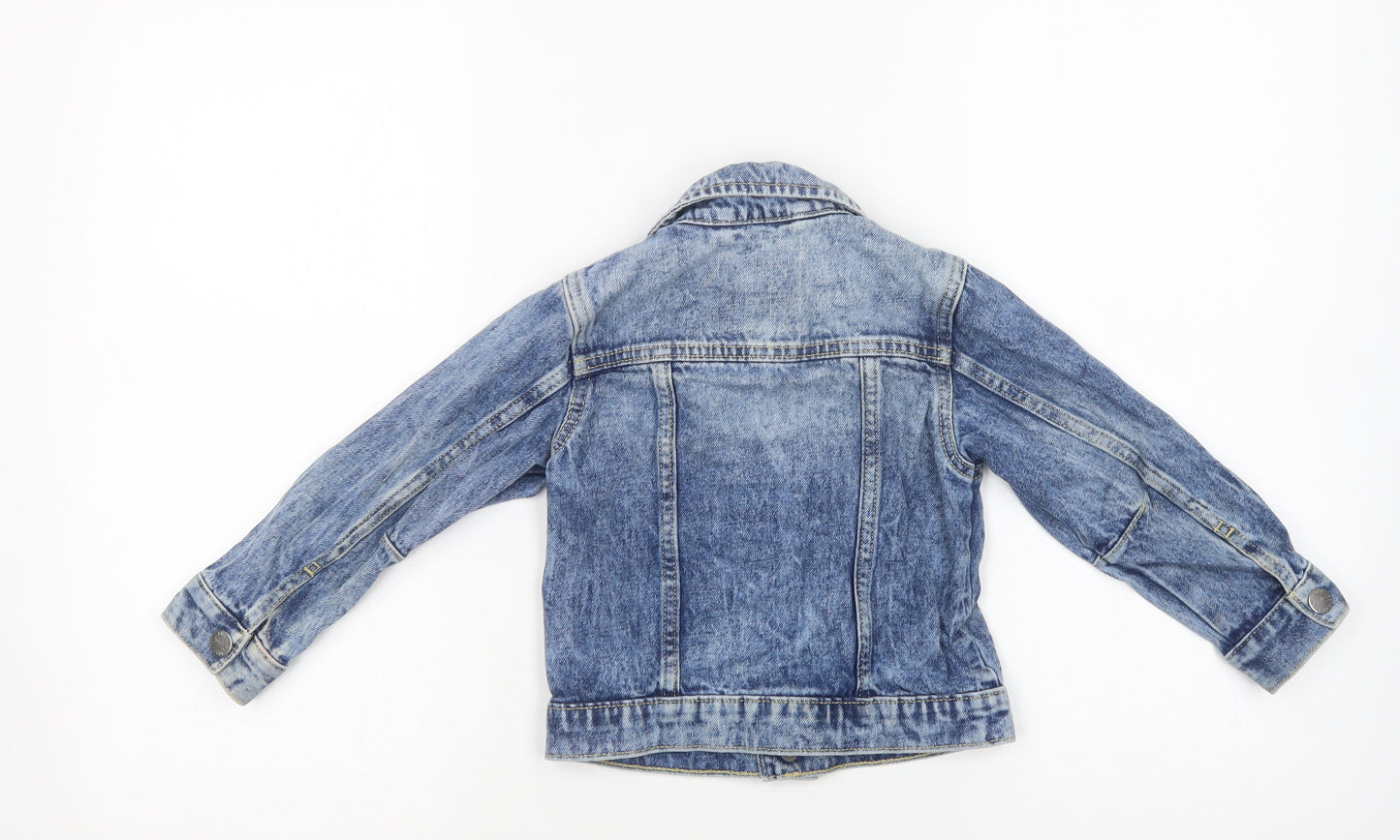 NEXT Girls Blue   Basic Jacket Jacket Size 3-4 Years  Button