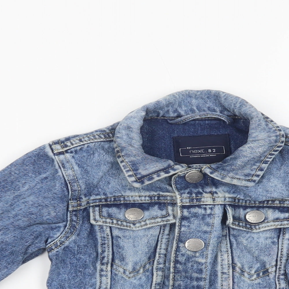 NEXT Girls Blue   Basic Jacket Jacket Size 3-4 Years  Button