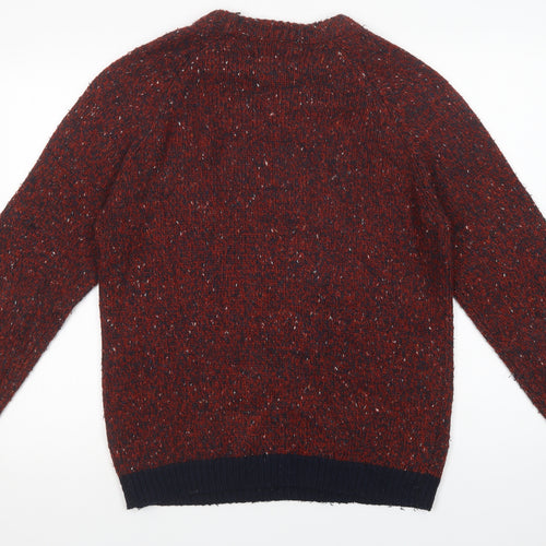 River Island Mens Red Crew Neck  Acrylic Pullover Jumper Size M