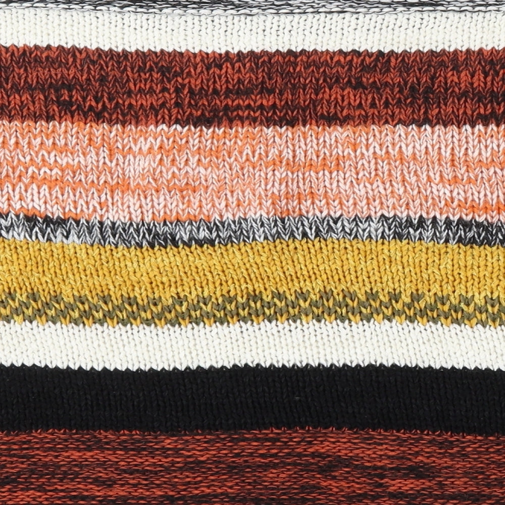 Papaya Womens Multicoloured Round Neck Striped Acrylic Pullover Jumper Size S
