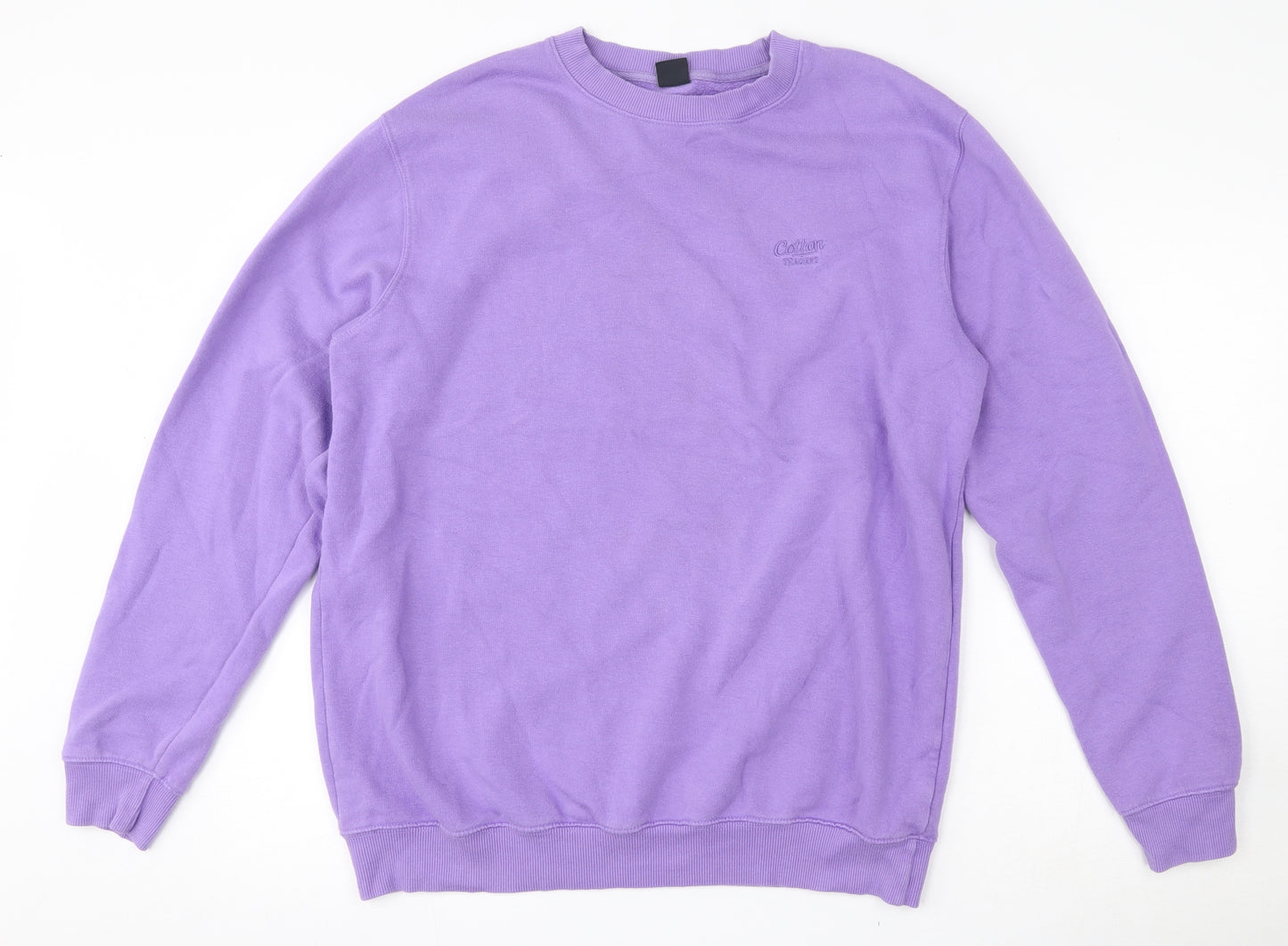 Cotton Traders Mens Purple  Cotton Pullover Sweatshirt Size L