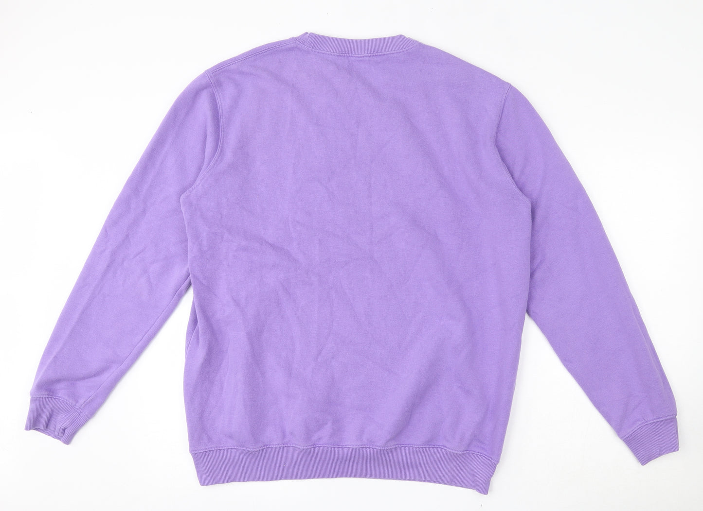 Cotton Traders Mens Purple  Cotton Pullover Sweatshirt Size L