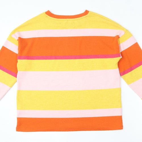 NEXT Womens Multicoloured Round Neck Striped Polyester Pullover Jumper Size M