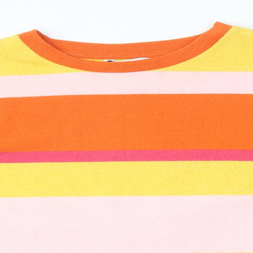 NEXT Womens Multicoloured Round Neck Striped Polyester Pullover Jumper Size M
