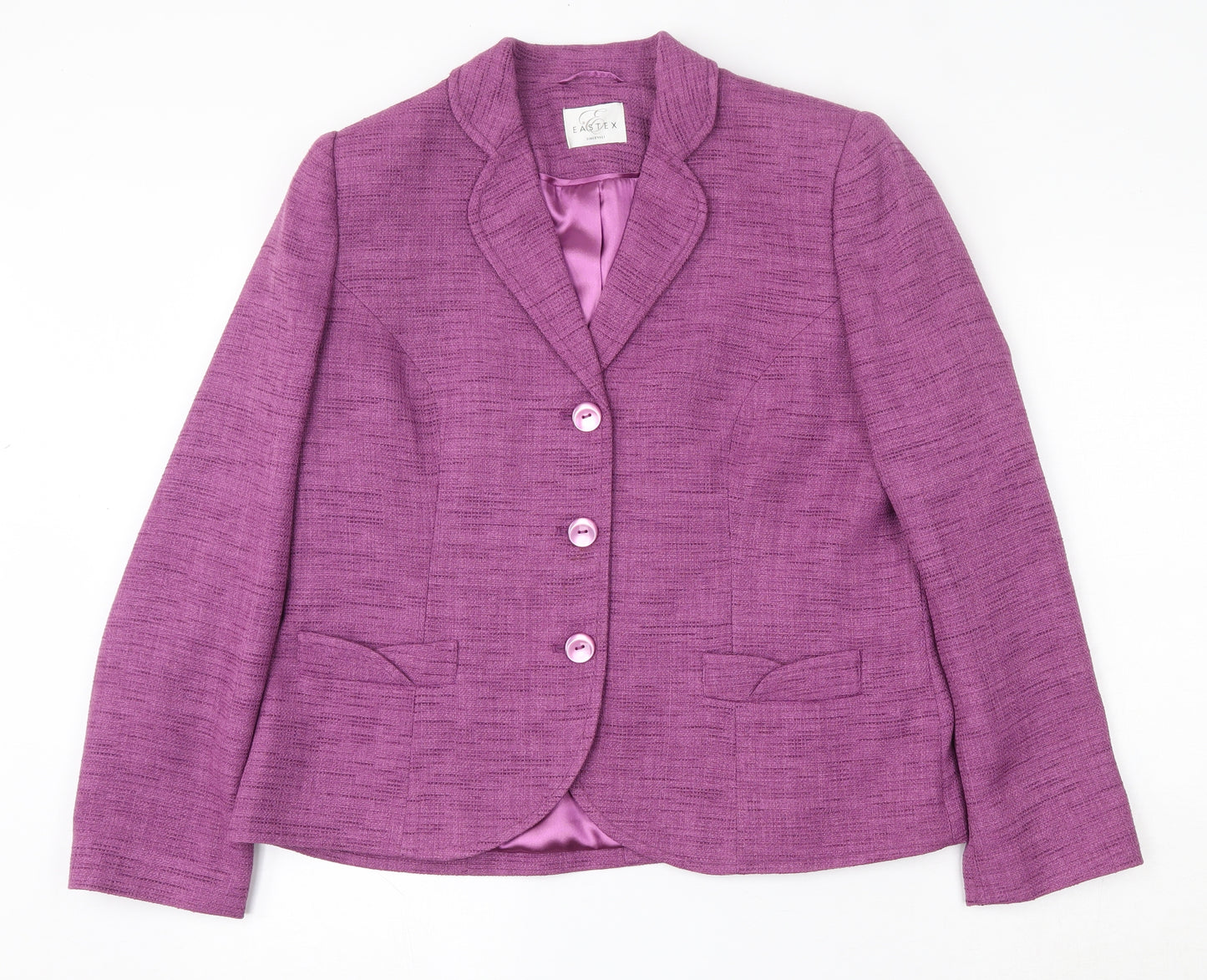 Eastex Womens Purple  Polyester Jacket Suit Jacket Size 14