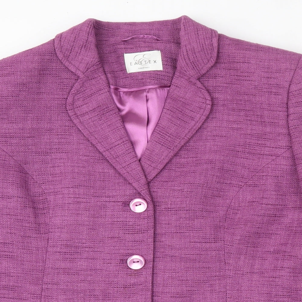 Eastex Womens Purple  Polyester Jacket Suit Jacket Size 14