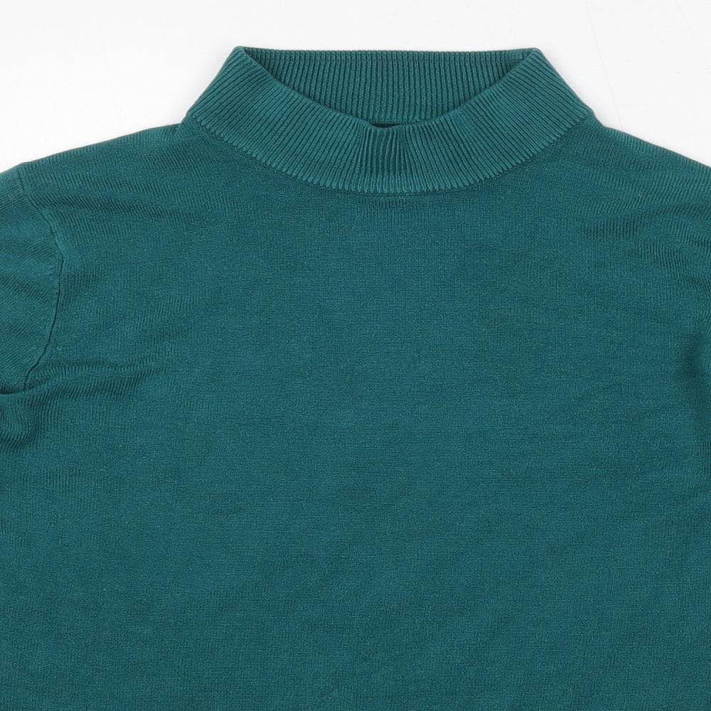 Papaya Womens Green Round Neck  Acrylic Pullover Jumper Size 14