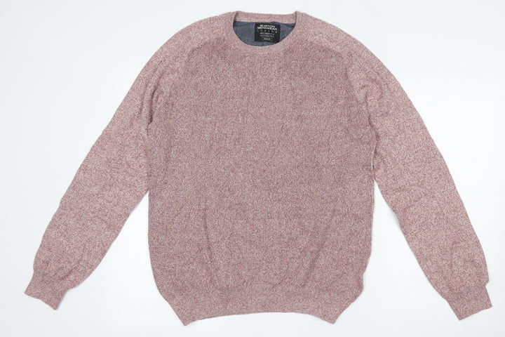 Burton Mens Pink Round Neck Cotton Pullover Jumper Size M