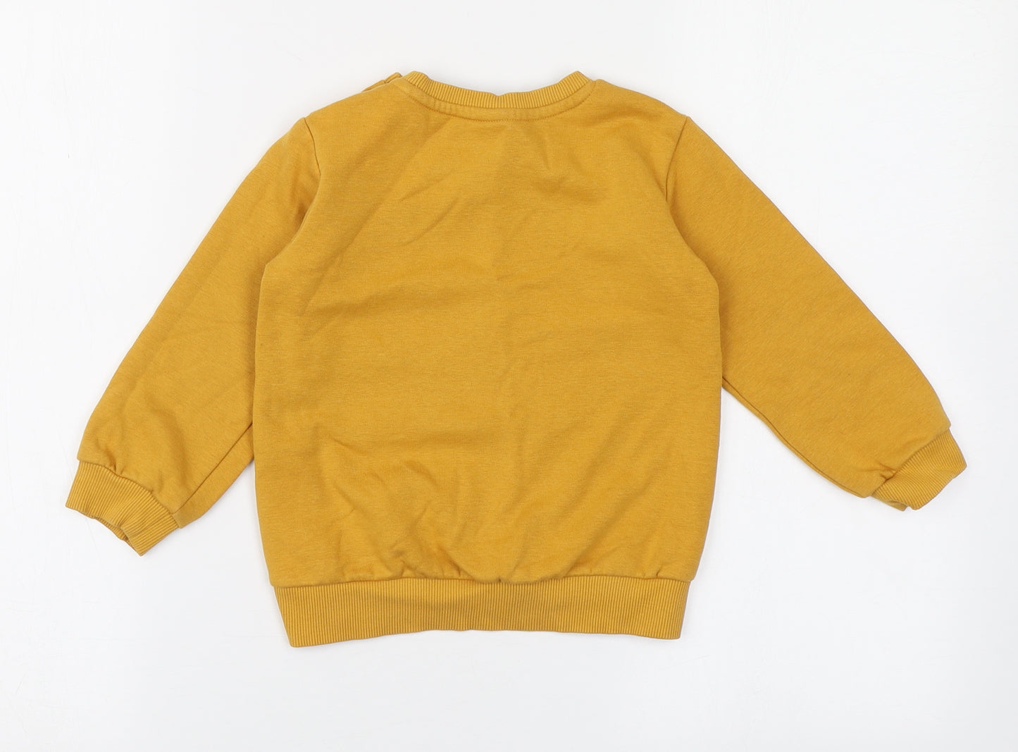 LC Waikiki Boys Yellow  Cotton Pullover T-Shirt Size 24 Months Round Neck Pullover - Fox, Sweatshirt