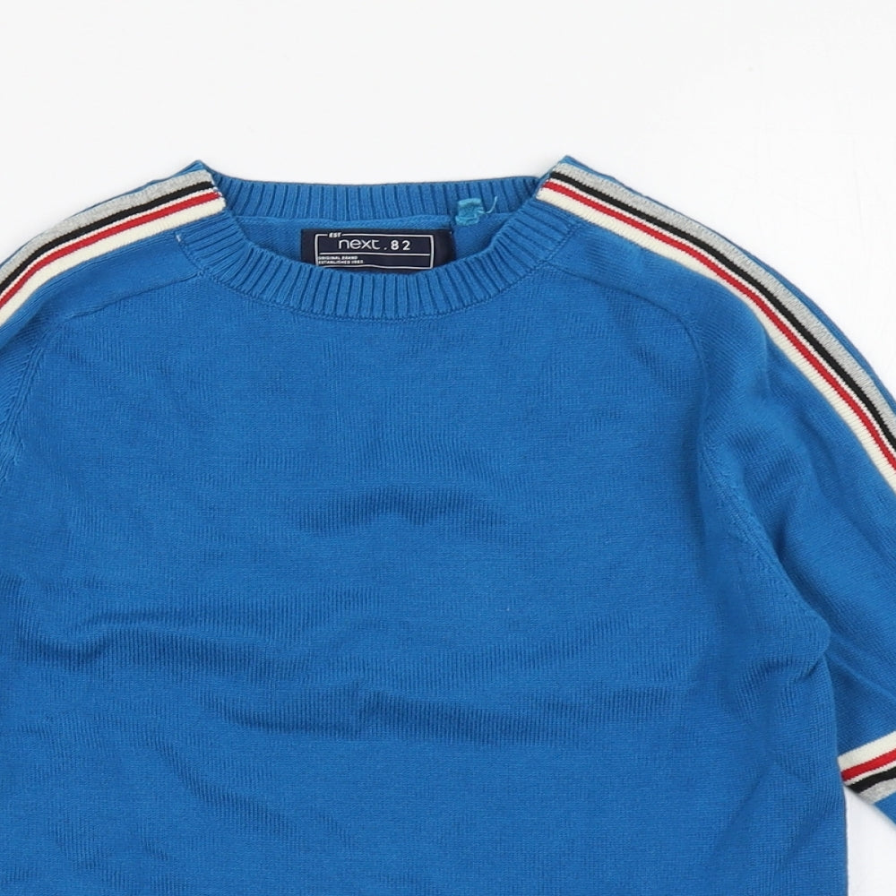 NEXT Boys Blue Round Neck  100% Cotton Pullover Jumper Size 6 Years  Pullover