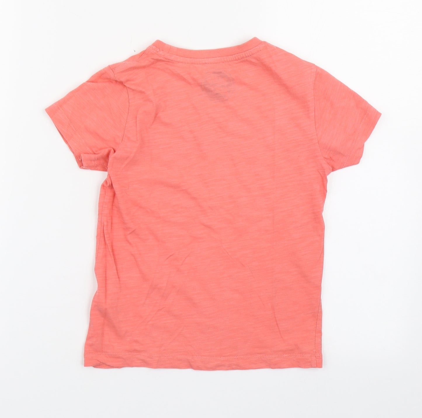 Blue Zoo Boys Pink  100% Cotton Basic T-Shirt Size 5-6 Years Round Neck Pullover - Shark