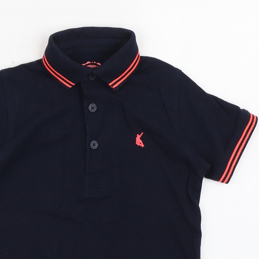 Blue Zoo Boys Blue  100% Cotton Basic Polo Size 4-5 Years Collared Pullover