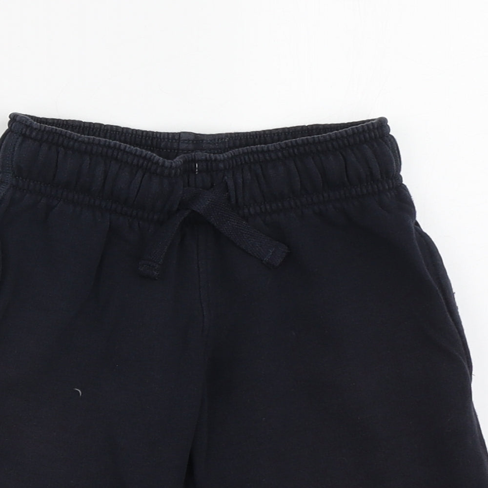 Marks and Spencer Boys Blue  Cotton Sweat Shorts Size 4-5 Years  Regular Drawstring