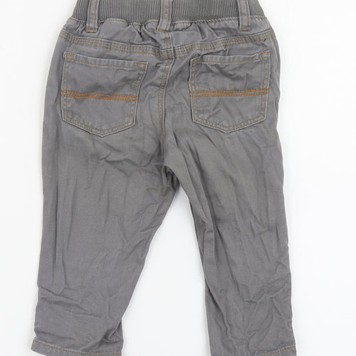 H&M Boys Grey  100% Cotton Jogger Jeans Size 6-9 Months  Button
