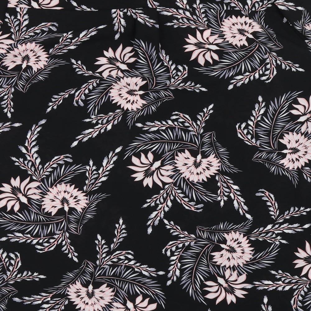Atmosphere Womens Black Floral Polyester Basic Blouse Size 20 Collared