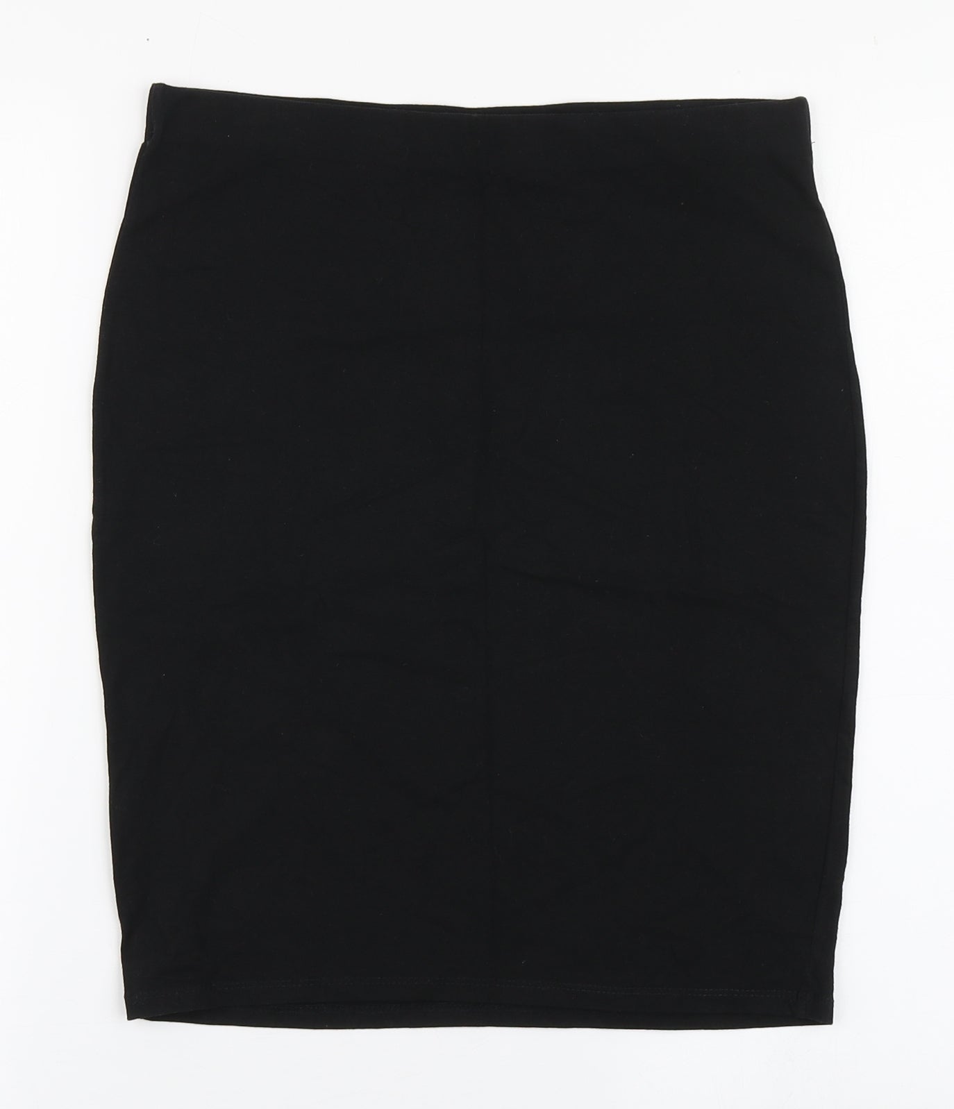 George Womens Black  Cotton A-Line Skirt Size 12