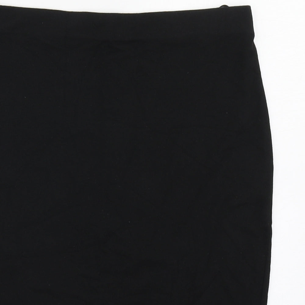 George Womens Black  Cotton A-Line Skirt Size 12