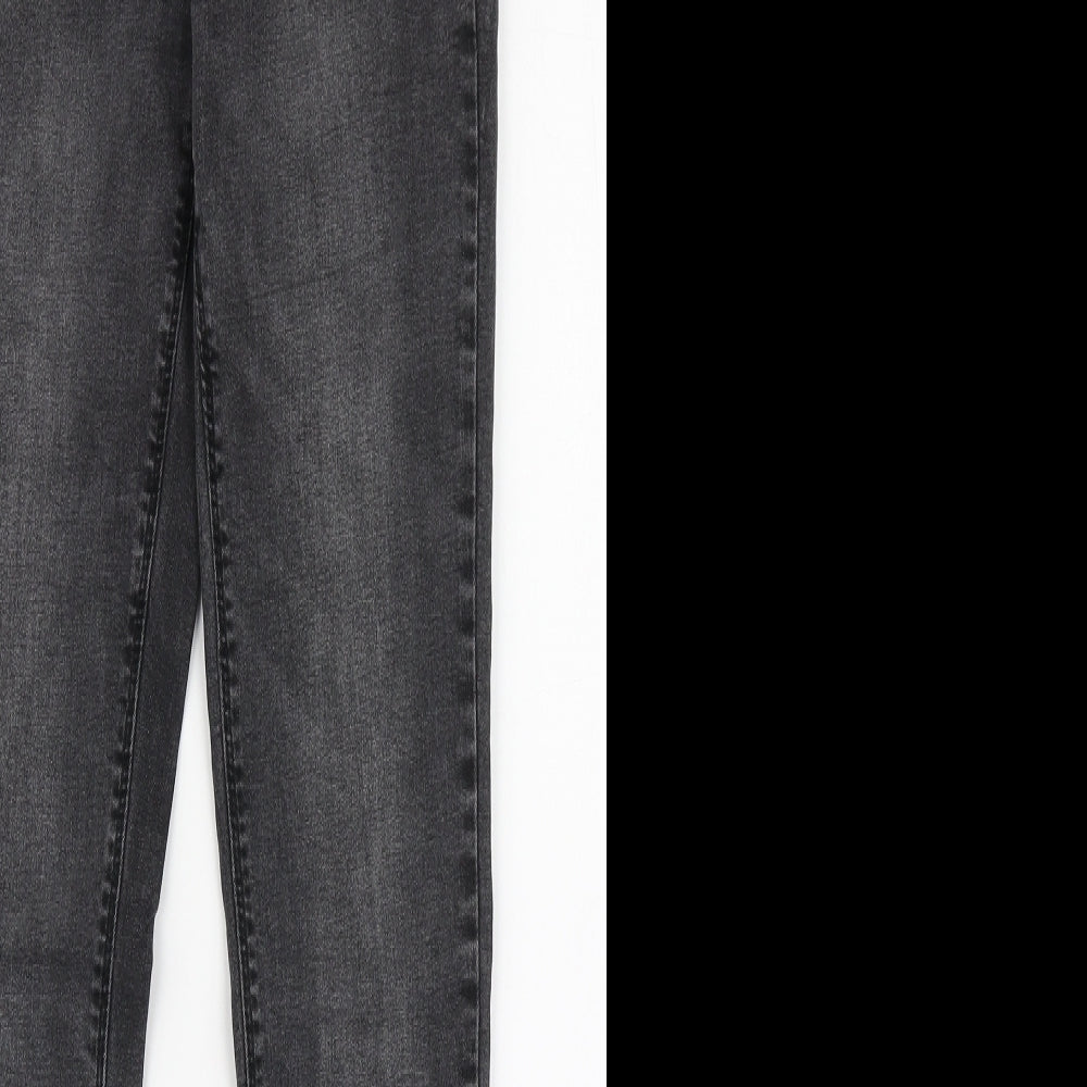 Denim Co Womens Black  Cotton Skinny Jeans Size 12 L28.5 in Regular Button