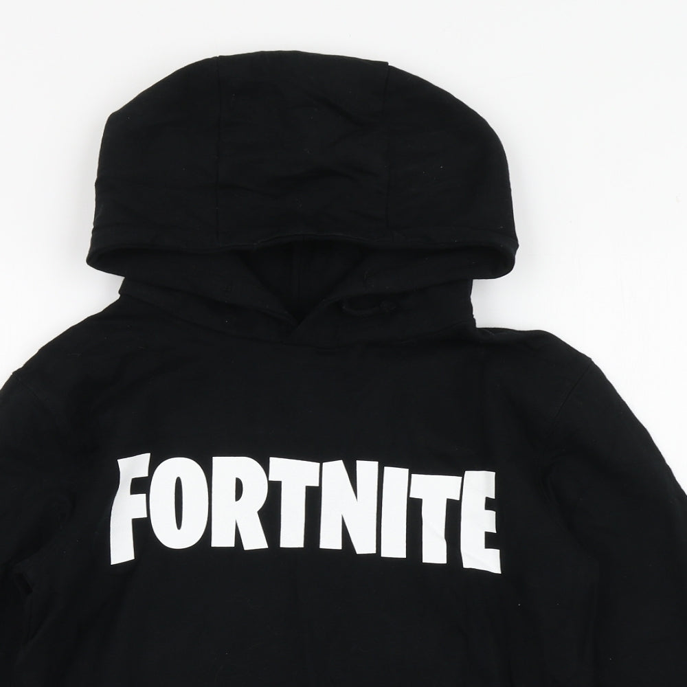 Fortnite Boys Black  100% Cotton Pullover Hoodie Size 11-12 Years  Pullover