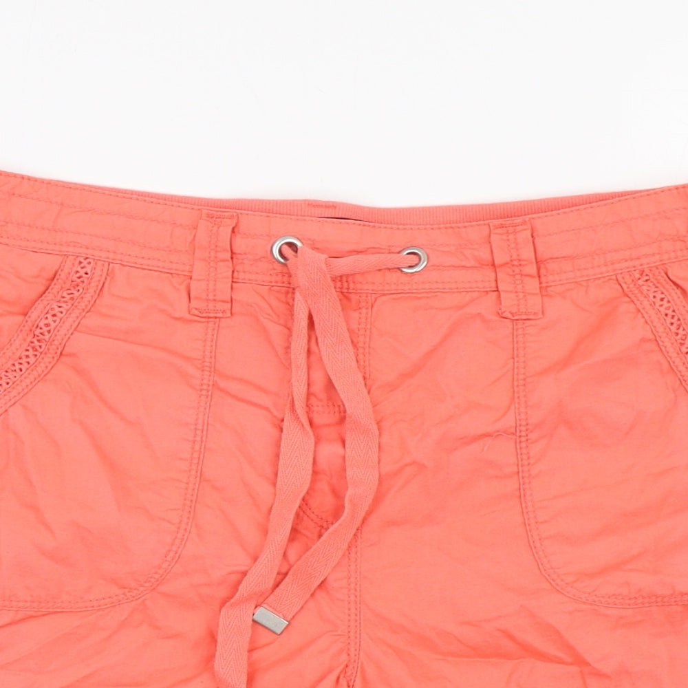 George Womens Pink  100% Cotton Cargo Shorts Size 10  Regular Drawstring