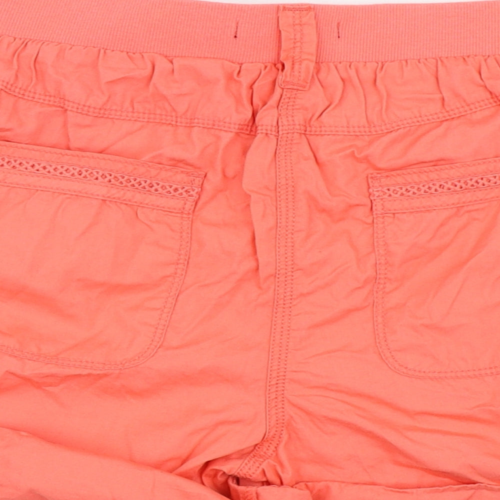 George Womens Pink  100% Cotton Cargo Shorts Size 10  Regular Drawstring