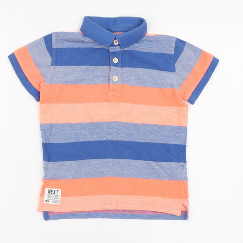 NEXT Boys Multicoloured Striped Cotton Basic Polo Size 3-4 Years Collared Pullover