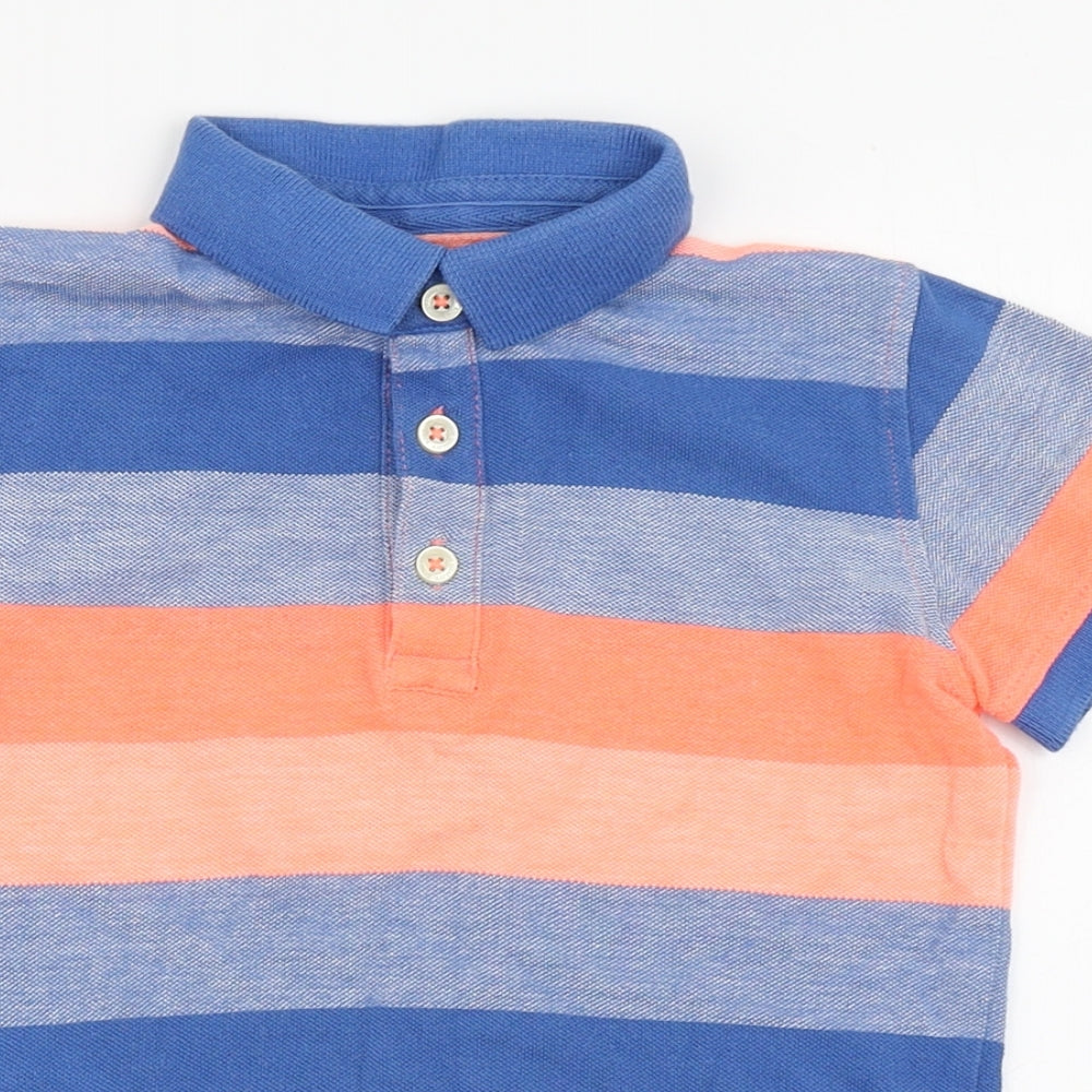 NEXT Boys Multicoloured Striped Cotton Basic Polo Size 3-4 Years Collared Pullover