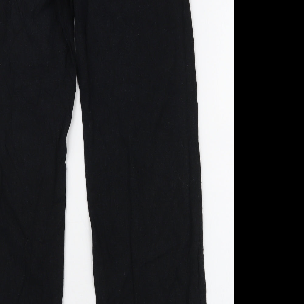 Preworn Womens Black  Linen Trousers  Size 10 L30 in Regular Zip