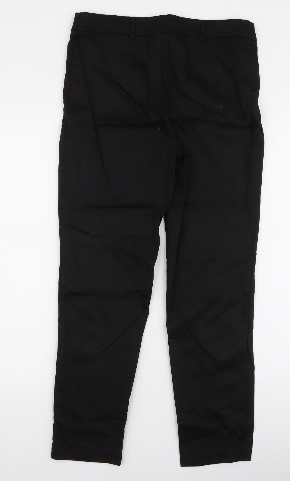 F&F Womens Black  Cotton Dress Pants Trousers Size 10 L26 in Regular Zip