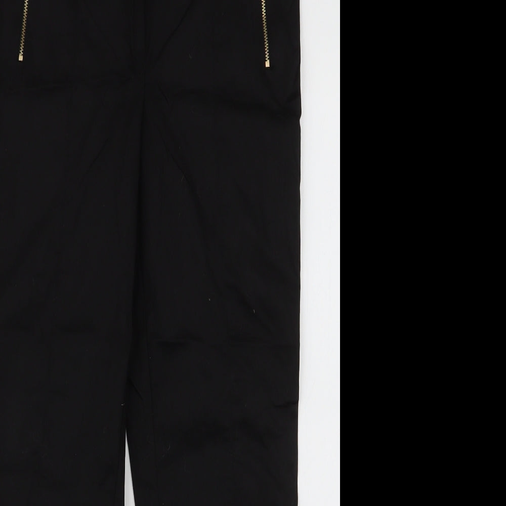 F&F Womens Black  Cotton Dress Pants Trousers Size 10 L26 in Regular Zip