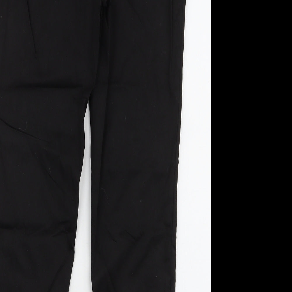 F&F Womens Black  Cotton Dress Pants Trousers Size 10 L26 in Regular Zip