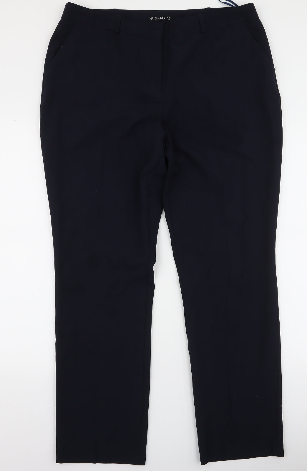 Dunnes Womens Blue  Polyester Dress Pants Trousers Size 16 L30.5 in Regular Zip