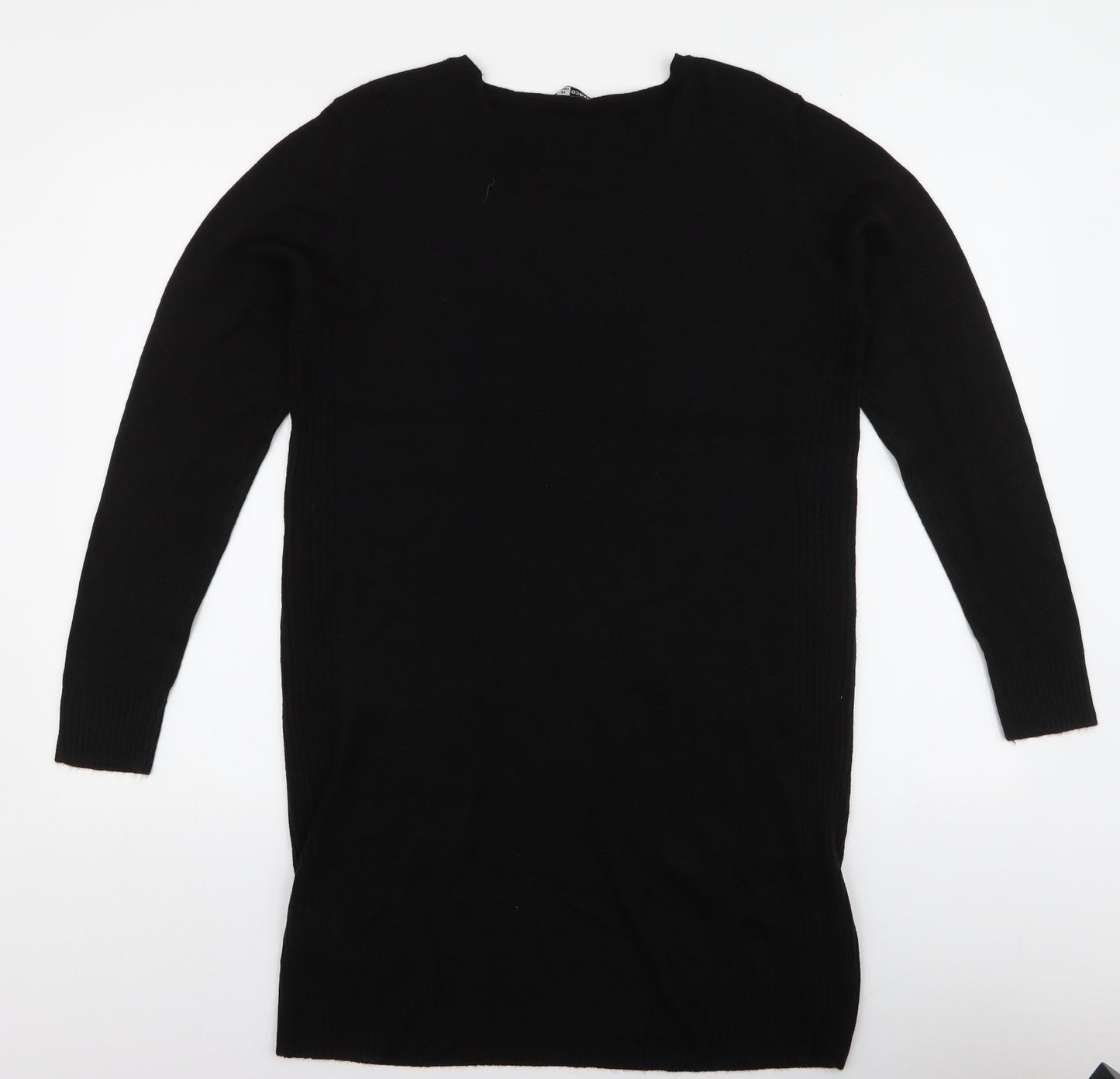 Pep & Co Womens Black Round Neck  Acrylic Pullover Jumper Size 14