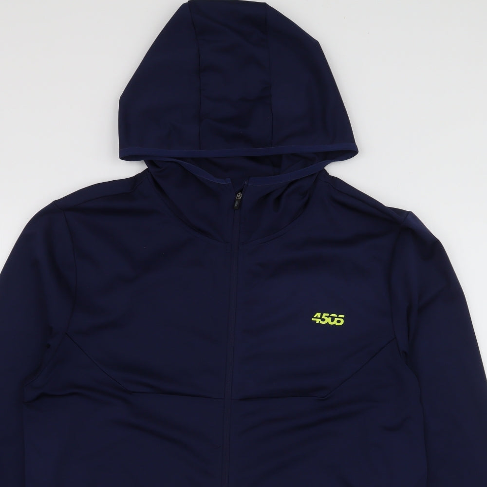 ASOS Mens Blue  Polyester Full Zip Hoodie Size XL