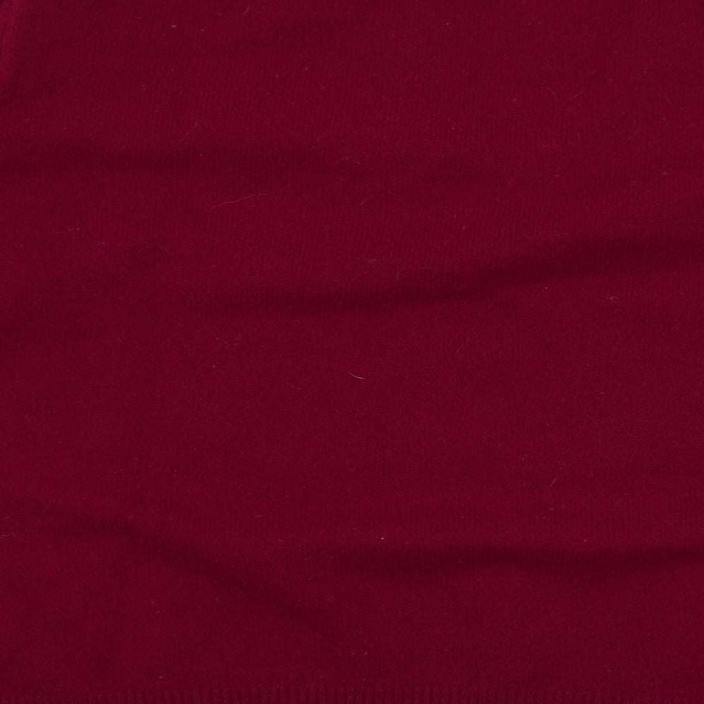 Woolovers Womens Red V-Neck  Wool Pullover Jumper Size L