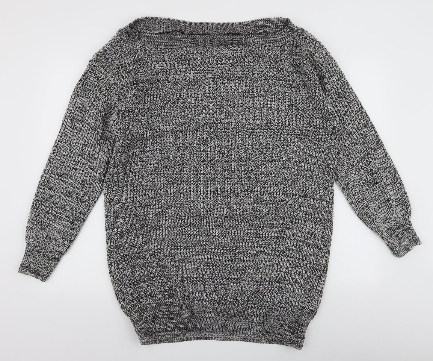 Be Jealous  Womens Grey  Acrylic Jumper Dress  Size S  Off the Shoulder Pullover