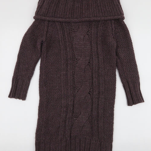 Pandemonium Womens Brown  Acrylic Jumper Dress  Size M  Roll Neck Pullover