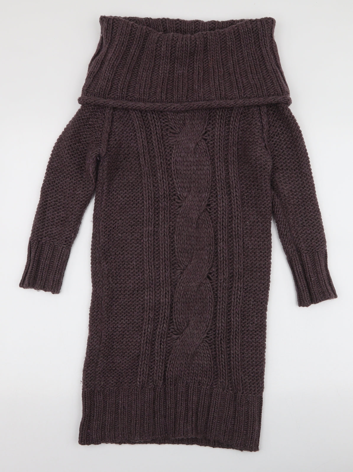 Pandemonium Womens Brown  Acrylic Jumper Dress  Size M  Roll Neck Pullover
